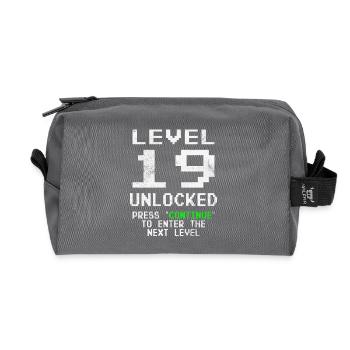Gamer Level 19 Unlocked - Gaming - Recycelte Kulturtasche - Anthrazit - Vorne