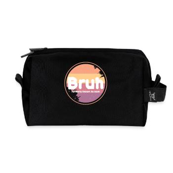 Bruh Retro Mom Logo - Recycled Toiletry Zip Bag - black - Front