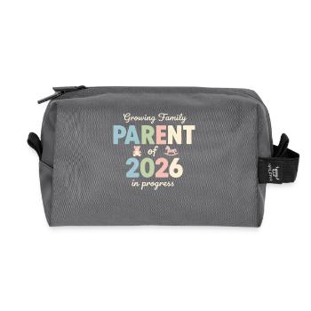Growing Family – Parent of 2026 - Recycelte Kulturtasche - Anthrazit - Vorne
