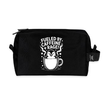 Dictons du café Caféine Cadeau drôle de café - Trousse de toilette en tissu recyclé - noir - Devant