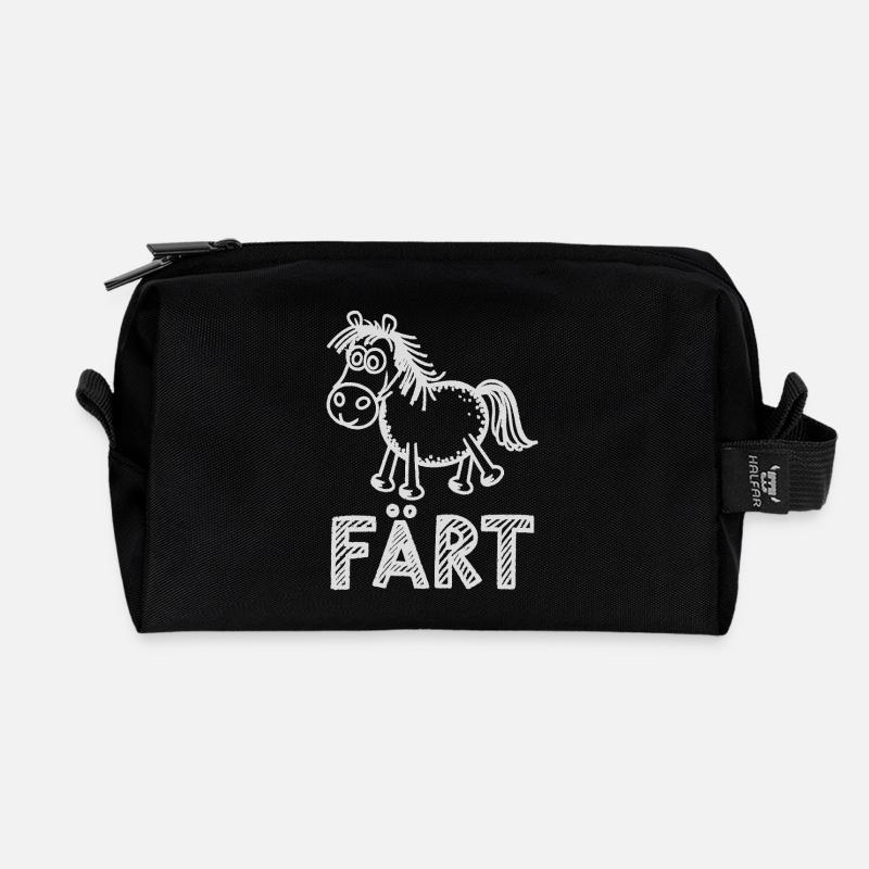 Pferd Reiten Reiterin Pferdebesitzer FÄRT - Recycelte Kulturtasche - Schwarz