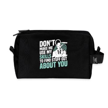  Observation Outfit for Private Investigator - Recycled Toiletry Zip Bag - black - Front