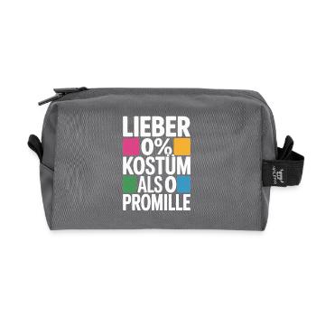 Lieber 0% Kostüm als 0 Promille Saufen Karneval - Recycelte Kulturtasche - Anthrazit - Vorne