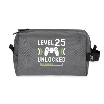 25. Geburtstag Level 25 unlocked - Recycelte Kulturtasche - Anthrazit - Vorne
