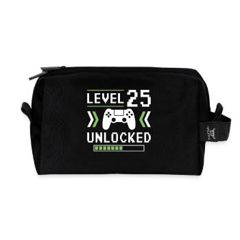25. Geburtstag Level 25 unlocked - Recycelte Kulturtasche - Schwarz - Vorne