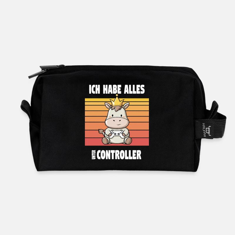 gaming animal design - Recycelte Kulturtasche - Schwarz