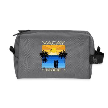 Lustiges Urlaubs & Surfer Design - Recycelte Kulturtasche - Anthrazit - Vorne