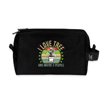 I Love Tree And Maybe 3 People - Recycled Toiletry Zip Bag - black - Front