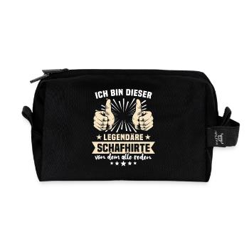 shepherd sayings - Recycled Toiletry Zip Bag - black - Front
