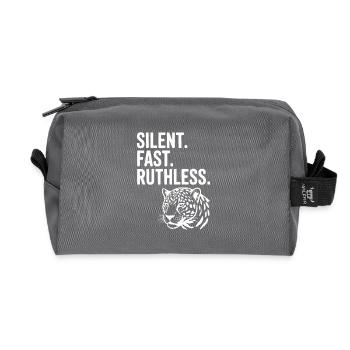 Silencieux. Vite. Impitoyable. - Trousse de toilette en tissu recyclé - anthracite - Devant