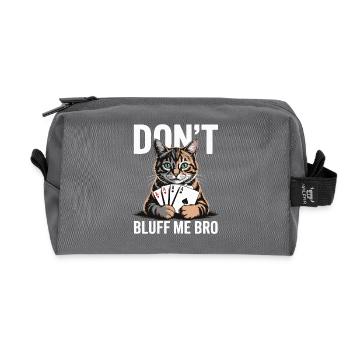 Poker-Katze - Don't Bluff Me Bro - Recycelte Kulturtasche - Anthrazit - Vorne