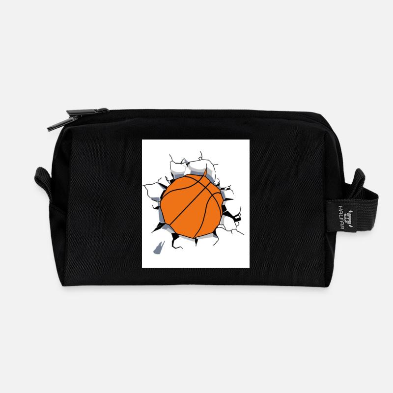 Basketball - Recycelte Kulturtasche - Schwarz