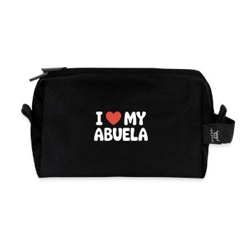 I love my grandmother - Recycled Toiletry Zip Bag - black - Front