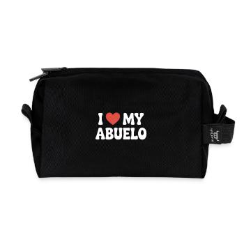 I love my grandfather - Recycled Toiletry Zip Bag - black - Front