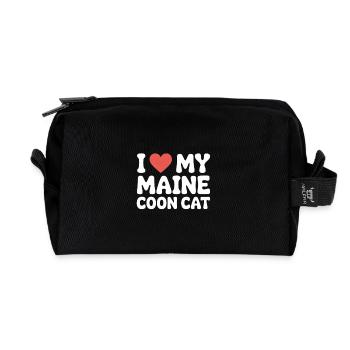 Ich liebe meine Maine Coon-Katze - Recycelte Kulturtasche - Schwarz - Vorne