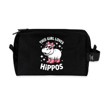 Nilpferd Sprüche Flusspferd Witz Nilpferd Geschenk - Recycelte Kulturtasche - Schwarz - Vorne