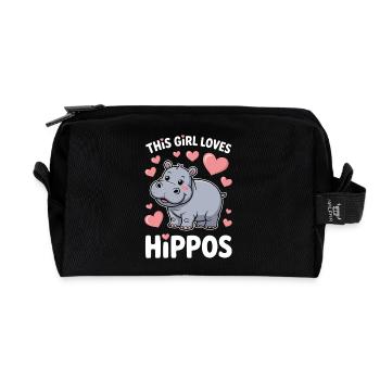 Nilpferd Sprüche Flusspferd Witz Nilpferd Geschenk - Recycelte Kulturtasche - Schwarz - Vorne