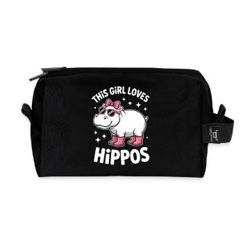 Nilpferd Sprüche Flusspferd Witz Nilpferd Geschenk - Recycelte Kulturtasche - Schwarz - Vorne