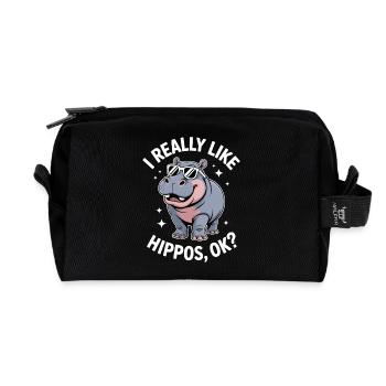 Nilpferd Sprüche Flusspferd Witz Nilpferd Geschenk - Recycelte Kulturtasche - Schwarz - Vorne