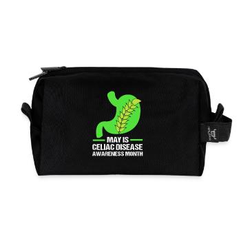 Gluten Free Celiac Disease - Recycled Toiletry Zip Bag - black - Front