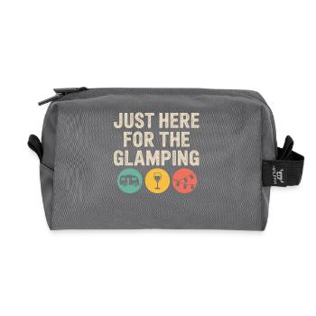 Just Here for the Glamping - Recycled Toiletry Zip Bag - anthracite - Front