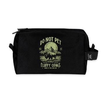 Les bisons vintage ne caressent pas les vaches duveteuses Bizons drôles - Trousse de toilette en tissu recyclé - noir - Devant
