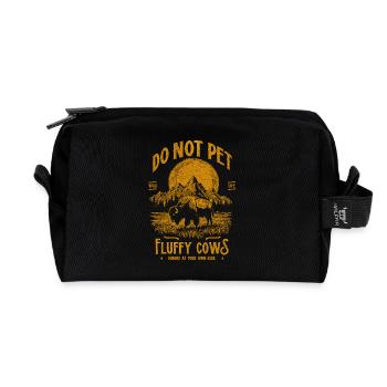 Les bisons vintage ne caressent pas les vaches duveteuses Bizons drôles - Trousse de toilette en tissu recyclé - noir - Devant