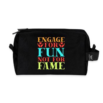 Citation d’assistant social : Amusant, pas pour la célébrité, travail social - Trousse de toilette en tissu recyclé - noir - Devant
