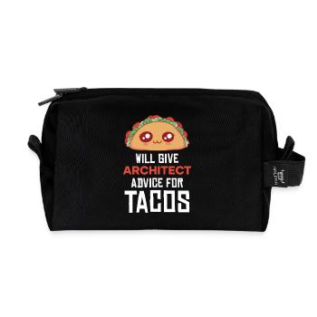 Taco Architekt Rat Spruch - Recycelte Kulturtasche - Schwarz - Vorne