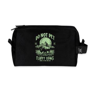 Les bisons vintage ne caressent pas les vaches duveteuses Bizons drôles - Trousse de toilette en tissu recyclé - noir - Devant