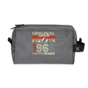 60e anniversaire février 1966 Millésime - Trousse de toilette en tissu recyclé - anthracite - Devant