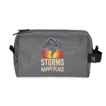 Les tempêtes sont mon endroit heureux - Trousse de toilette en tissu recyclé - anthracite - Devant
