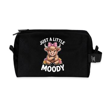 Highland Cattle Sayings Moody Funny Gift - Recycled Toiletry Zip Bag - black - Front