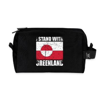 I Stand With Greenland - Recycelte Kulturtasche - Schwarz - Vorne