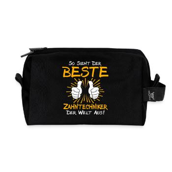 Idée cadeau pour technicien dentaire - Trousse de toilette en tissu recyclé - noir - Devant