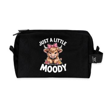Highland Cattle Sayings Moody Funny Gift - Recycled Toiletry Zip Bag - black - Front