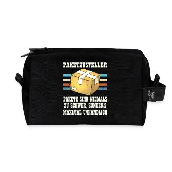 Postboten PAKETZUSTELLER PAKETE SIND NIEMALS ZU - Recycelte Kulturtasche - Schwarz - Vorne