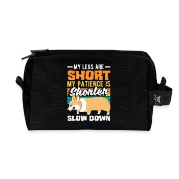 Warte Auf Mich, Ich Habe Kleine Beine - Recycelte Kulturtasche - Schwarz - Vorne