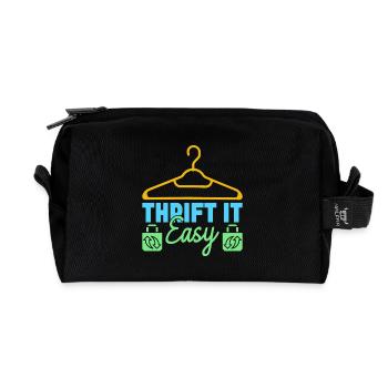 Thrift Shopper Thrift It Easy Thrift Store - Recycled Toiletry Zip Bag - black - Front
