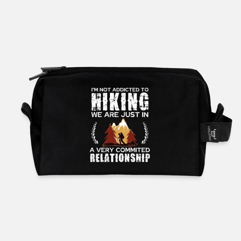 Hiking Commitment Tee Design - Recycled Toiletry Zip Bag - black