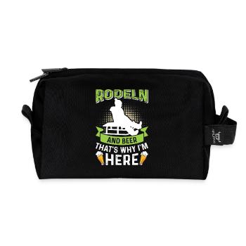 Bobsleigh driver TOBOGGANING AND BEER THAT'S WHY I'M HERE - Recycled Toiletry Zip Bag - black - Front