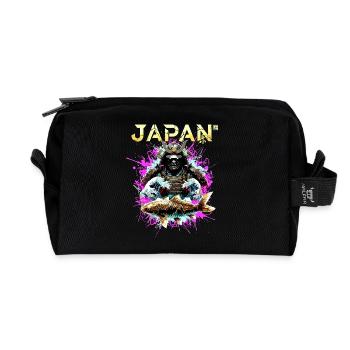 Cyber Samurai – Japan Warrior - Recycled Toiletry Zip Bag - black - Front