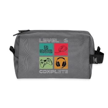 Level 6 Unlocked - Recycled Toiletry Zip Bag - anthracite - Front