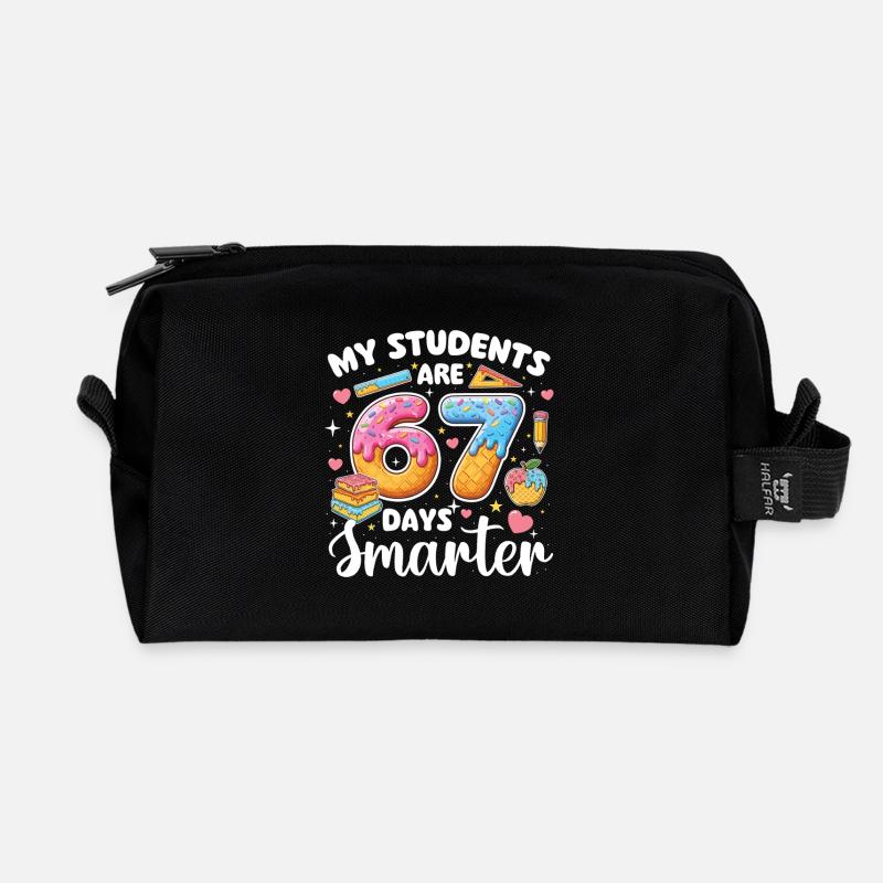 Schüler sind 67 Tage klüger Meme-Lehrer - Recycelte Kulturtasche - Schwarz