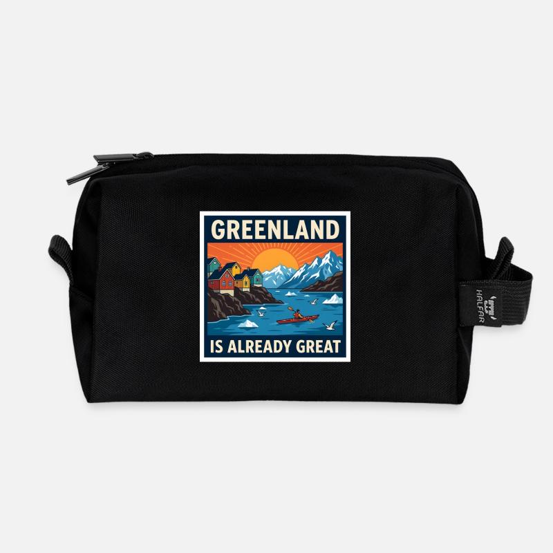 Grönland ist bereits eine großartige Kajaklandschaft - Recycelte Kulturtasche - Schwarz