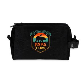 Retro Daddy Bear in the Sun - Recycelte Kulturtasche - Schwarz - Vorne