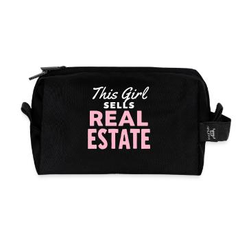 Cette fille vend de l’immobilier - Trousse de toilette en tissu recyclé - noir - Devant