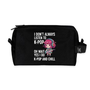 Ich höre nicht immer K-Pop Ja, ich mache K-Pop und - Recycelte Kulturtasche - Schwarz - Vorne