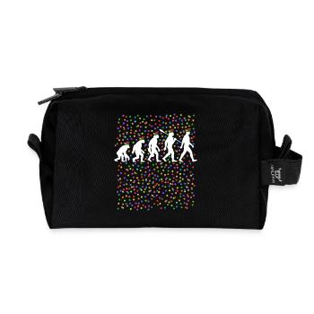 Homo Carnival | Evolution of Fools, Shrovetide - Recycled Toiletry Zip Bag - black - Front
