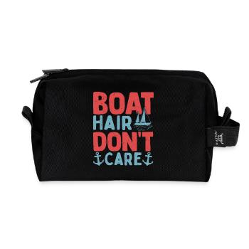 Boat Hair Don't Care Sailor Sail Captain - Recycelte Kulturtasche - Schwarz - Vorne